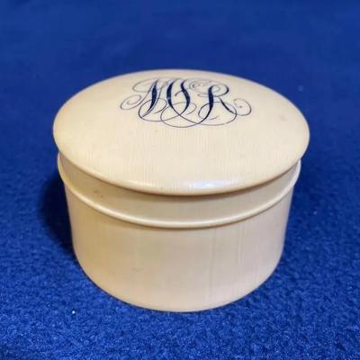 Victorian Celluloid Trinket Box, Powder Jar