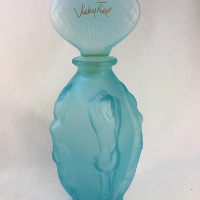 Vicky Tiel, Turquoise, Art Glass, Nudes Parfum Factice Display Bottle