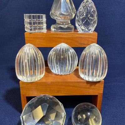 Crystal And Glass Paperweights, Various Shapes With Rogaska, 8pcs