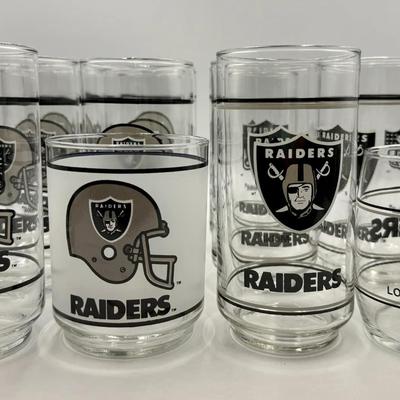 Los Angeles Raiders Vintage Glassware 13Pc