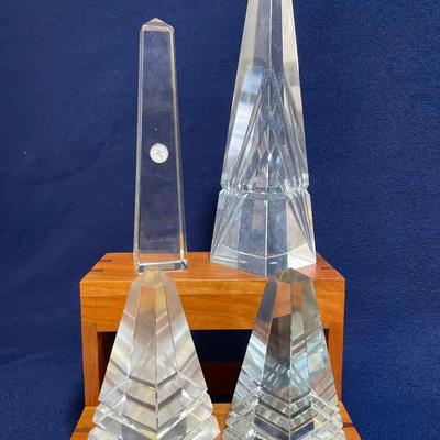 Crystal Obelisks, Vintage, 4pcs