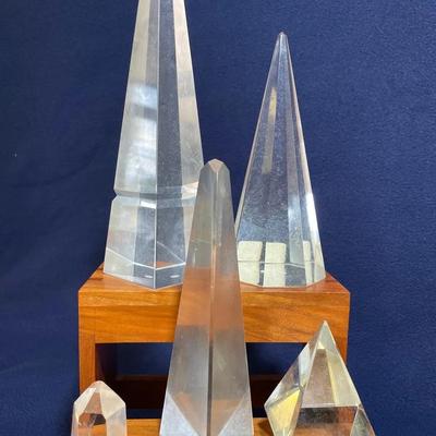 Crystal And Glass Vintage Obelisks, 5pcs