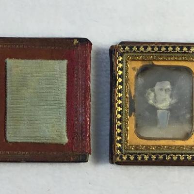 Daguerreotype Portrait In Inlay Case Antique