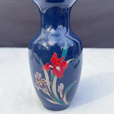 Vintage Cobalt Blue Iris Vase - Fine China Japan
