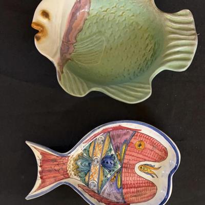 Handmade Fish Dishes by 2 Different Potters