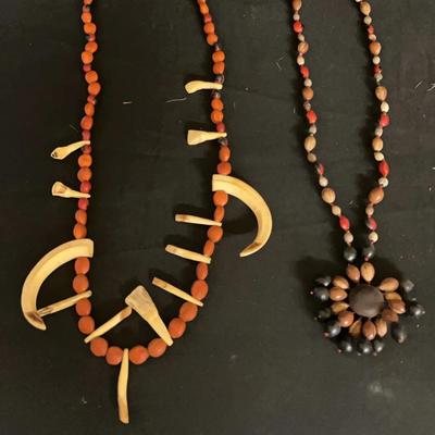 Vintage Necklaces Made With Beads, Seeds, Animal Teeth & More