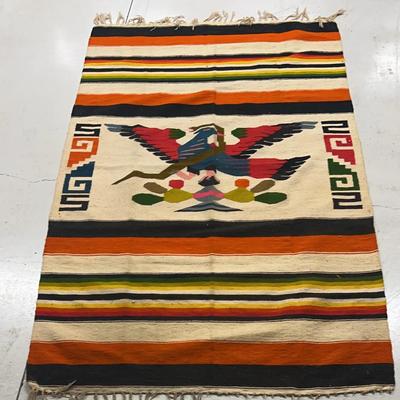 Vintage Blanket with Bird & Snake Design