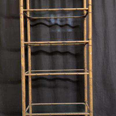 Metal Shelving Unit with 6 Glass Shelves