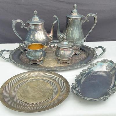 Victorian Rose Serving Set by Wm Rogers & Son Plus Extras