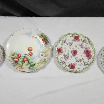 Hand Painted Porcelain Plate Lot Of 4