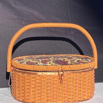 Vintage Sewing Basket & Contents
