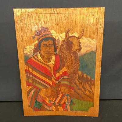 Image on Wood Signed & Marked La Paz Bolivia ‘74
