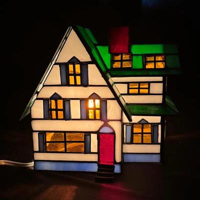 Stained Glass Lighted House 