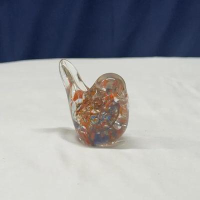 Hand-Blown Art Glass Bird Figurine