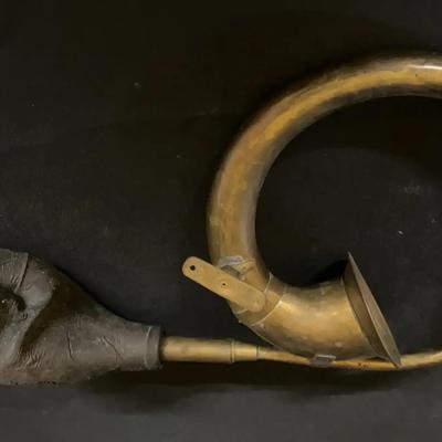 Antique Brass Car Horn with Bulb