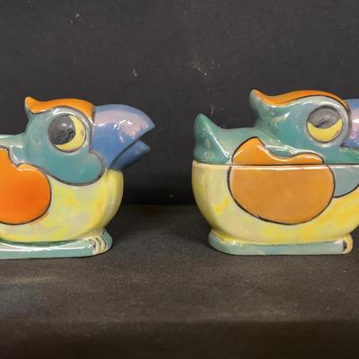 Vintage Bird-shaped Creamer & Sugar Bowl
