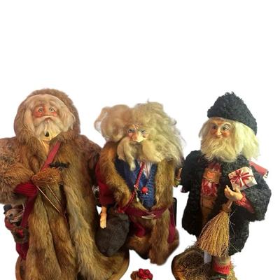 Santas by Sueco – Handcrafted Santa Figurines (Set of 3) with Original Maker Card