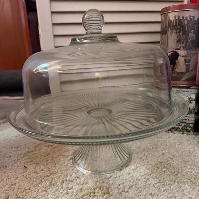 Glass Pedestal Cake Stand with Dome (Cloche)