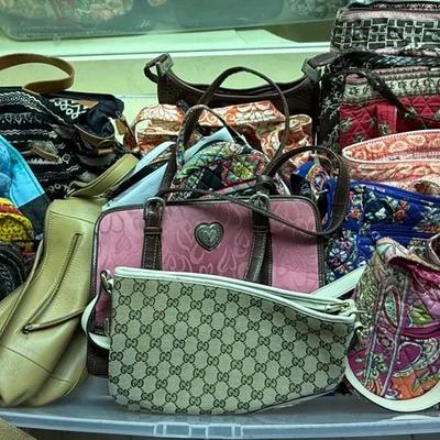 Assorted Women’s Handbags, Totes, and Purses Including Vera Bradley Styles
