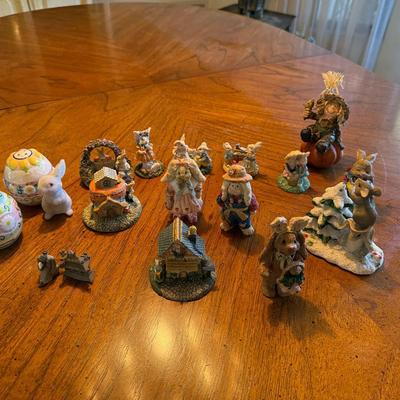 Assorted Rabbit & Bunny Figurines with Easter and Seasonal Themes