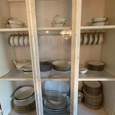 H&C Heinrich Selb Bavaria Germany Ivory & Gold Rim Porcelain Dinnerware Service Assortment