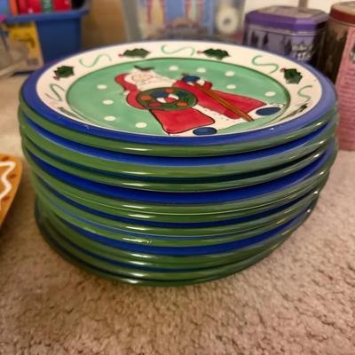 Hand-Painted Christmas Plates – Santa & Gingerbread Designs 