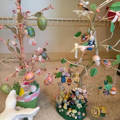 Easter Décor Collection – Bunny Figurines, Decorative Eggs & Spring Trees 