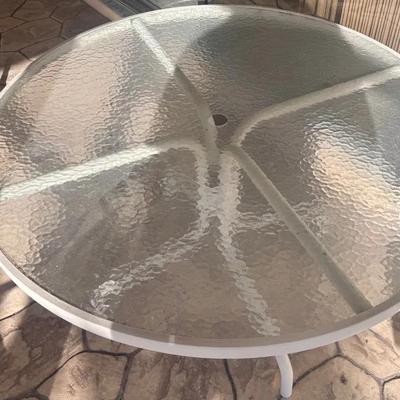 Outdoor Patio Dining Table with Four Sling Chairs 