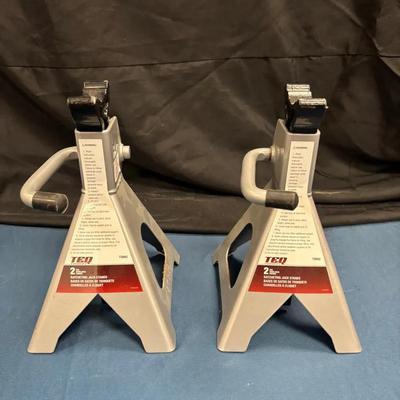 Two 2-Ton Teq Correct Ratcheting Jack Stands