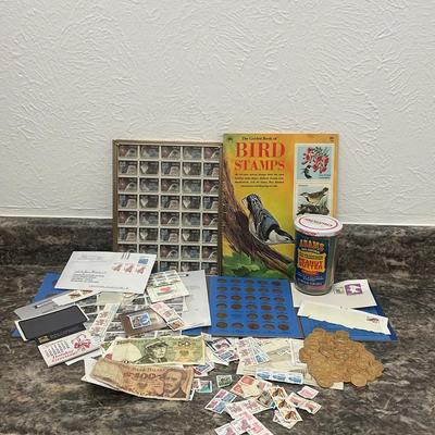 Vintage Collectible Stamps and Some Collectible Coins 