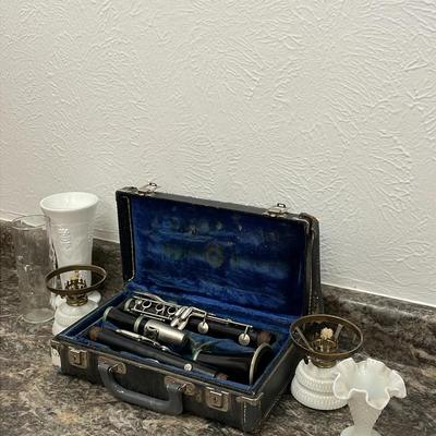 Clarinet with Vintage Lamps and Ceramics 