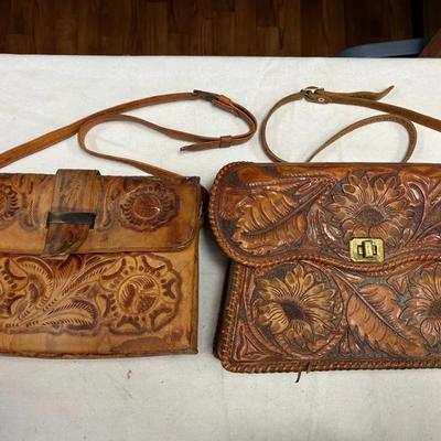 2 Gorgeous Hand-tooled Mexican Leather Bags