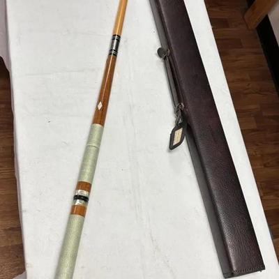 Gorgeous Custom Brunswick Que Stick With Inlays And Leather Case: 21oz., 57” 