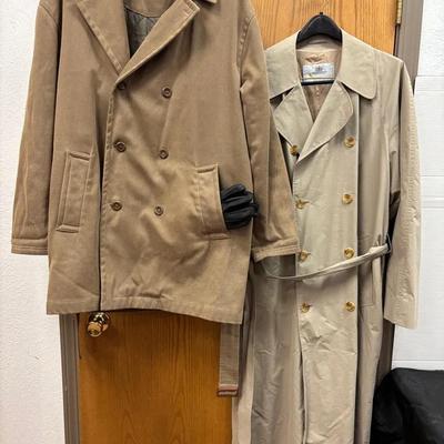 Vintage Ermenegildo Zegna Short Trench Coat, Aquascutum Trench Coat And Cashmere/Leather Gloves