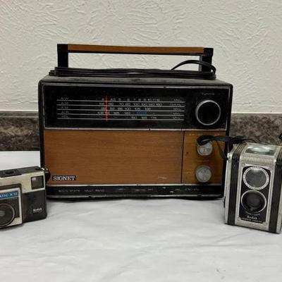 Signet 5 Band Solid State Radio, Kodak Duaflex Box Camera And Kodak Instamatic X-15