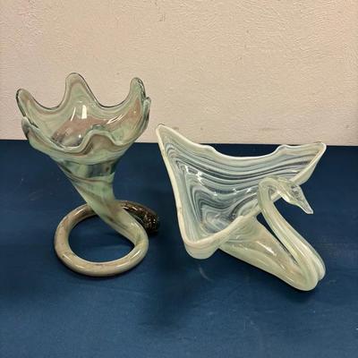 Murano Glass Swan & Serpentine Bowl