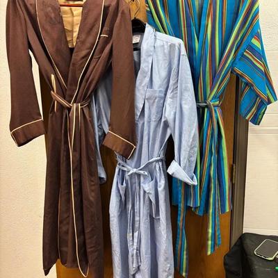 Dapper Gentleman’s Lot Of 3 Cozy Robes: A. Sulka & Company, Brooks Brothers (Cotton)