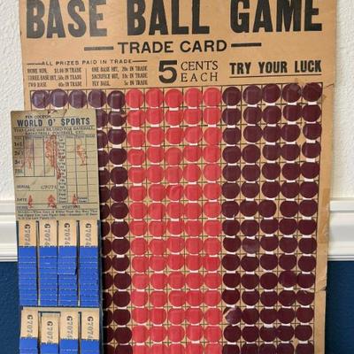 Vintage National Baseball Game Trade Card And A World-o-sports Pull Card