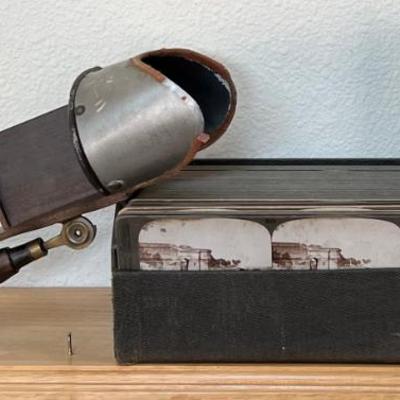 Antique Stereographic Library World War Through The Stereoscope Vol. 1 & 2 100 Piece Slide Set With Viewer