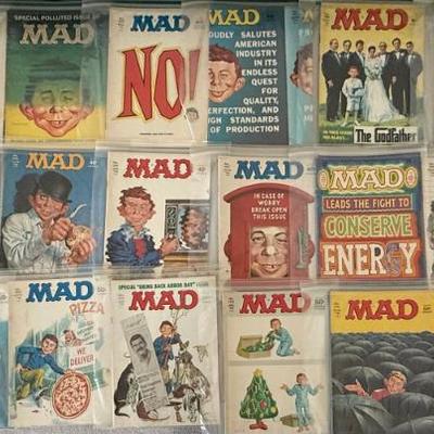 
(22) MAD Magazines With Sleeves 1970-1975