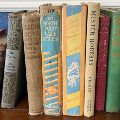 (11) Vintage And Antique Books - Whittier, Mister Roberts, Treasure Island, And More