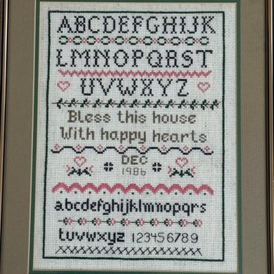 Framed 1986 Alphabet Cross Stitch