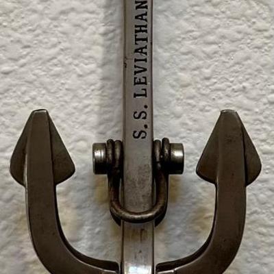 Vintage Miniature S. S. Leviathan Metal Ship Anchor