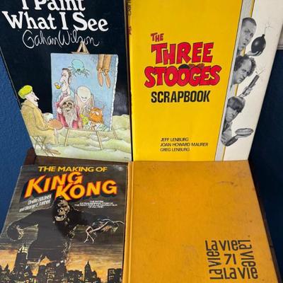 (4) Vintage Books - The 3 Stooges, I Paint What I See, King Kong, 1971 Penn State Year Book