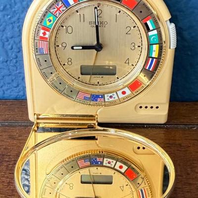 Vintage Rare Seiko World Time Travel Clock