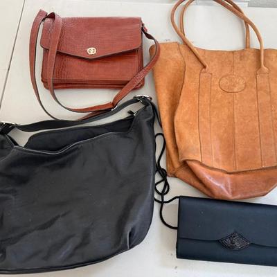 
(4) Purses - Giani Bernini, Poland Leather, Anne Klein, And Evening Bag