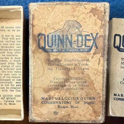 1922 Quinn-dex First Employment Of Moving Pictures In Teaching Piano And Organ With Box And Paperwork