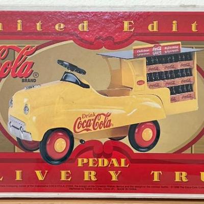 Coca Cola Advertising Die Cast Delivery Pedal Truck With Bottles