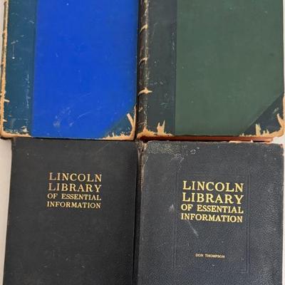 (2) Colonial Laws Massachusetts 1890 Books And (2) Lincoln Library Essential Information Books