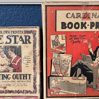 
Antique The Star Printing Outfit And A Cardinal Book Prop In Original Boxes